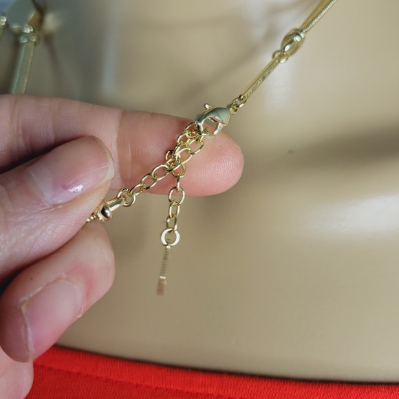 Kendra Scott Starla Necklace Gold Tone Pink White Iridescent Druzy Gem Y… - Picture 10 of 16